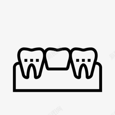 牙桥牙医牙科图标图标