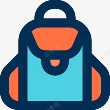 背包袋子和包裹3线性颜色图标图标