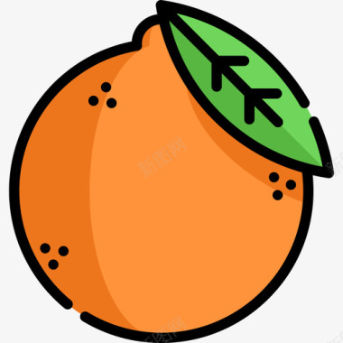 橙色水果蔬菜12线形颜色图标图标