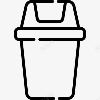 垃圾桶家用电器17线性图标图标