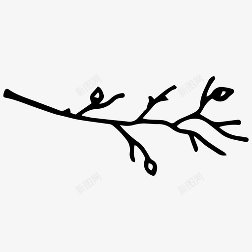 树枝手绘自然图标svg_新图网 https://ixintu.com 手绘 春天 树枝 植物 自然