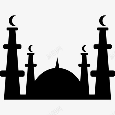 清真寺圆顶伊斯兰教图标图标