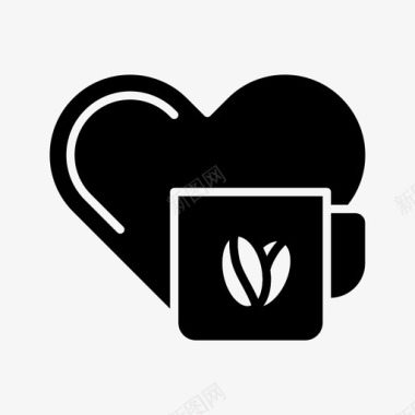 咖啡爱好者饮料心脏图标图标