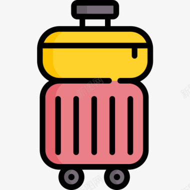 行李旅行235线性颜色图标图标