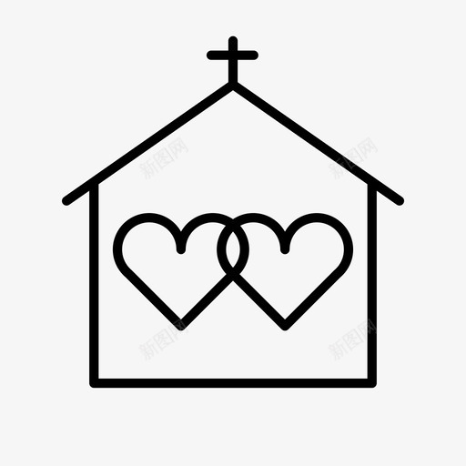 教堂仪式婚姻图标svg_新图网 https://ixintu.com 仪式 婚姻 婚礼 宗教 教堂 爱情 结合