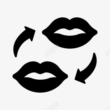 沟通女性嘴唇亲吻图标图标