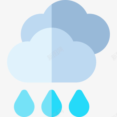 多雨天气206平坦图标图标