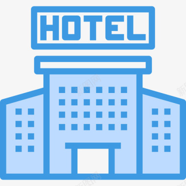 酒店170号酒店蓝色图标图标