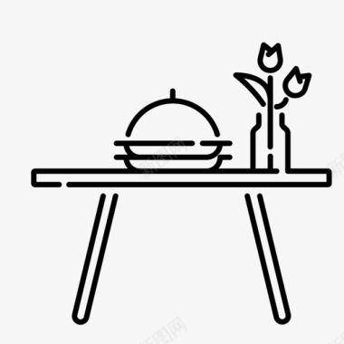 餐桌装饰家具图标图标