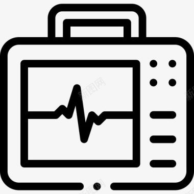 除颤器紧急情况21线性图标图标