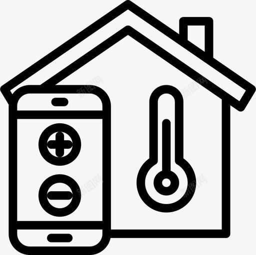 温度控制智能家居59线性图标svg_新图网 https://ixintu.com 智能家居59 温度控制 线性