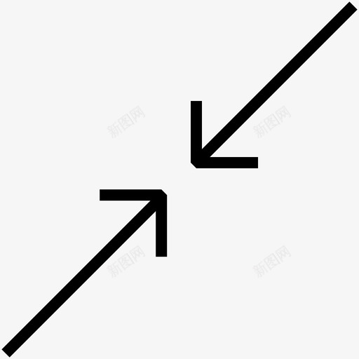 对角线收缩方向指示器图标svg_新图网 https://ixintu.com 对角线 指示器 收缩 方向 符号 箭头