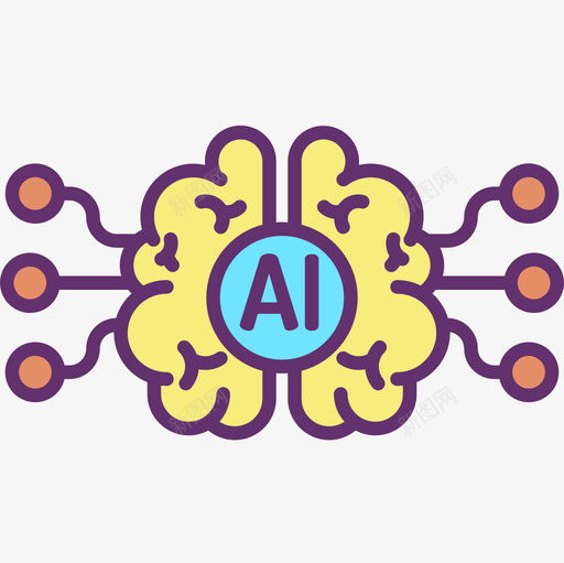 大脑人工智能54线性颜色图标svg_新图网 https://ixintu.com 人工智能54 大脑 线性颜色
