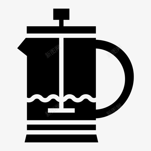 咖啡法式印刷机咖啡机咖啡壶图标svg_新图网 https://ixintu.com 印刷机 咖啡 咖啡壶 咖啡店 咖啡机 图标 字形 法式