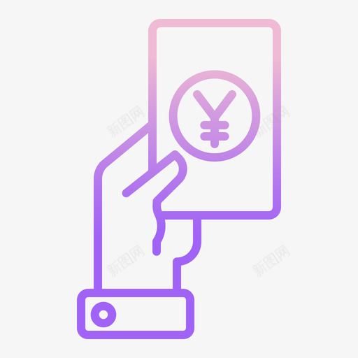 支付货币13轮廓渐变图标svg_新图网 https://ixintu.com 支付 渐变 货币 轮廓