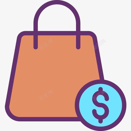 购物袋电子商务122线性颜色图标svg_新图网 https://ixintu.com 电子商务 线性 购物袋 颜色