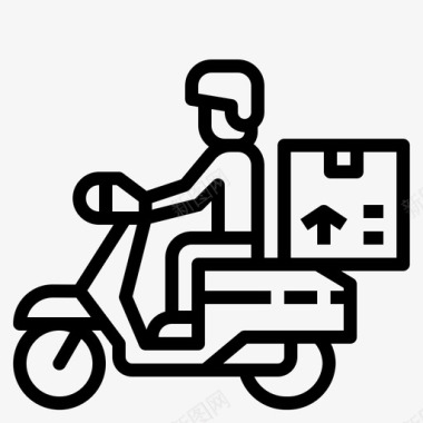 摩托车送货包装图标图标