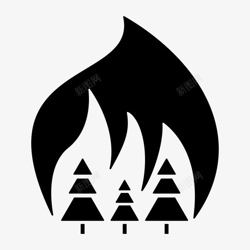 野火燃烧的火焰森林图标svg_新图网 https://ixintu.com 树木 森林 火焰 燃烧 野火