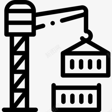 集装箱工业67线性图标图标