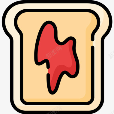 烤面包快餐71线形颜色图标图标