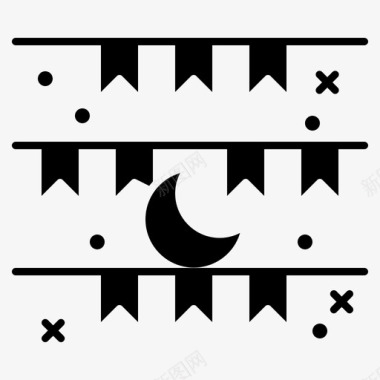 月亮庆祝装饰图标图标