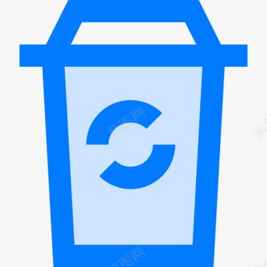 垃圾箱城市便利设施3蓝色图标图标
