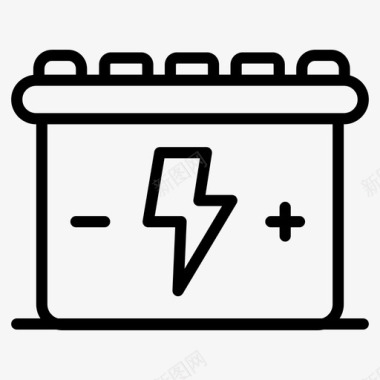 可充电汽车电池汽车电池电存储器图标图标