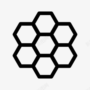 黄蜂蜜蜂屋六角形图标图标