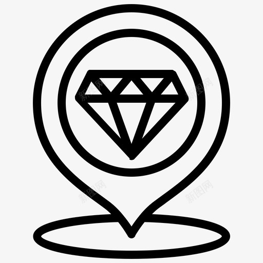 珠宝店钻石位置图标svg_新图网 https://ixintu.com 位置 珠宝店 用户界面 钻石