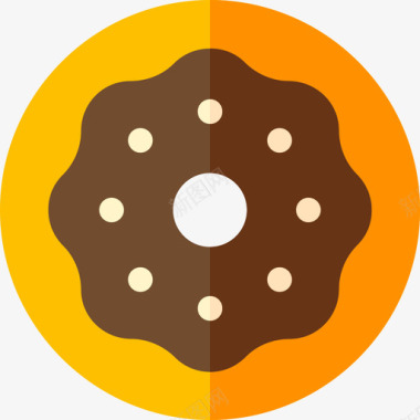 甜甜圈快餐66扁平图标图标