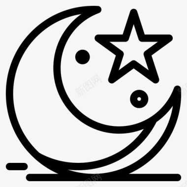 新月庆祝月亮图标图标