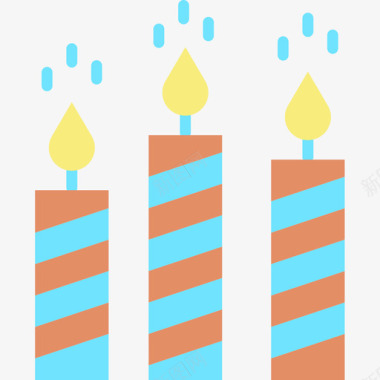 蜡烛聚会和庆祝19平的图标图标