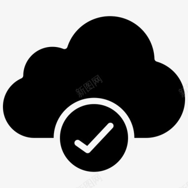 云安全安全黑填充图标图标