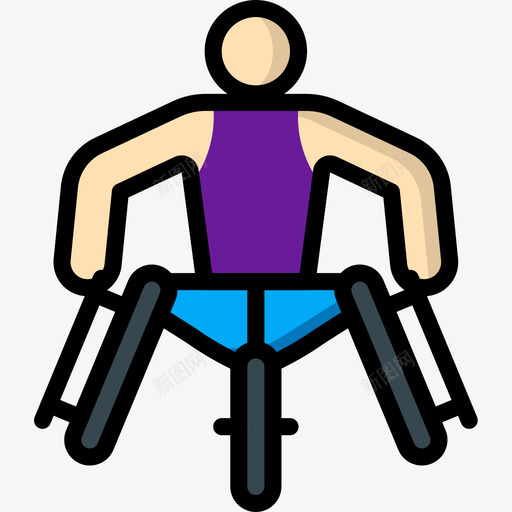 自行车无障碍运动2线性颜色图标svg_新图网 https://ixintu.com 无障碍运动2 线性颜色 自行车