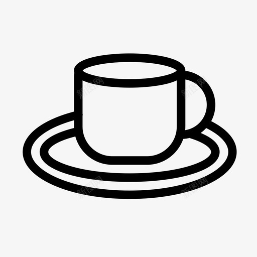 咖啡杯子盘子图标svg_新图网 https://ixintu.com 咖啡 图标 字形 杯子 盘子 食物