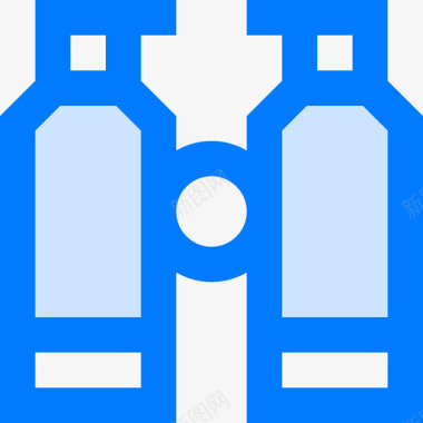 氧气罐潜水23蓝色图标图标