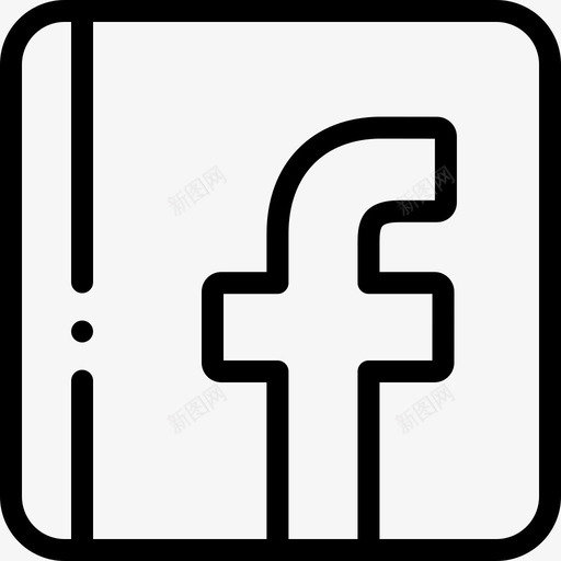 Facebook社交媒体124线性图标svg_新图网 https://ixintu.com Facebook 媒体 社交 线性