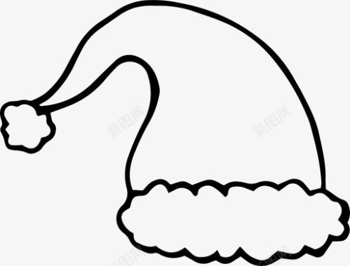 圣诞老人帽手绘冬季图标图标
