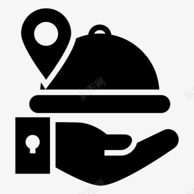 提供食物的位置食物的地方餐厅的位置图标图标
