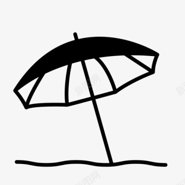沙滩伞假日海边图标图标