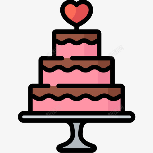 结婚蛋糕家庭生活25线性颜色图标svg_新图网 https://ixintu.com 家庭生活 线性 结婚 蛋糕 颜色