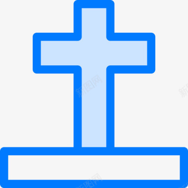 十字架圣诞色系蓝色图标图标
