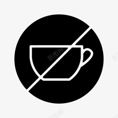 没有咖啡因没有咖啡咖啡固体图标图标