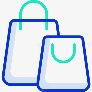 购物袋电子商务121轮廓颜色图标图标