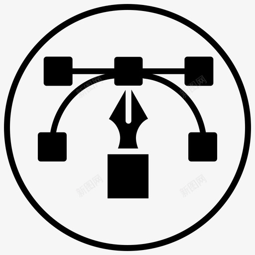 工具锚点曲率工具图标svg_新图网 https://ixintu.com 曲率工具 绘图工具 自动测试线圆 设计工具 钢笔工具 锚点