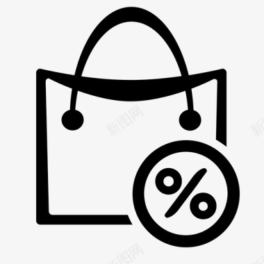 购物袋销售折扣百分比图标图标