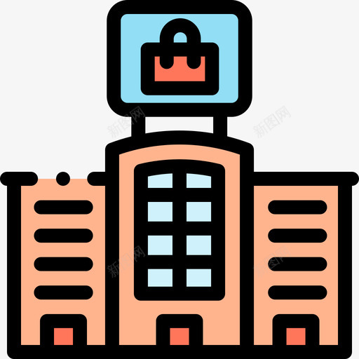 商场城市15号楼线颜色图标svg_新图网 https://ixintu.com 15号楼 商场 城市 颜色