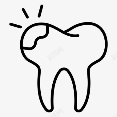 腐烂牙齿牙医图标图标