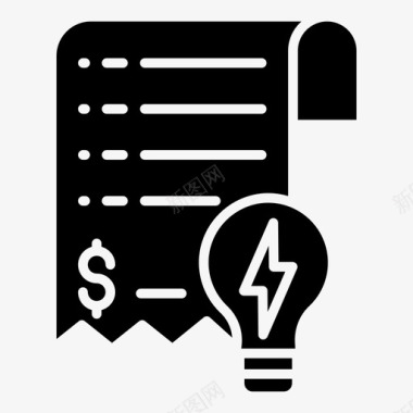 账单能源电力图标图标