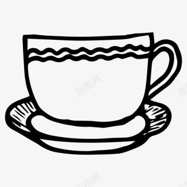 采购产品杯子和碟子咖啡茶图标图标